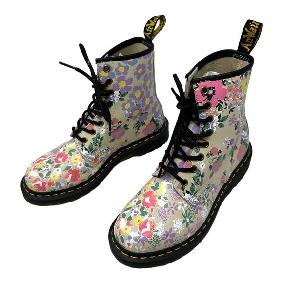 Dr. Martens Floral Print Combat Boots Size 7 - Picture 4 of 12